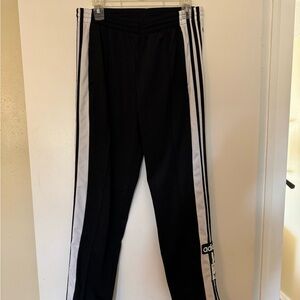 Adidas Black and White Snap Track Pants